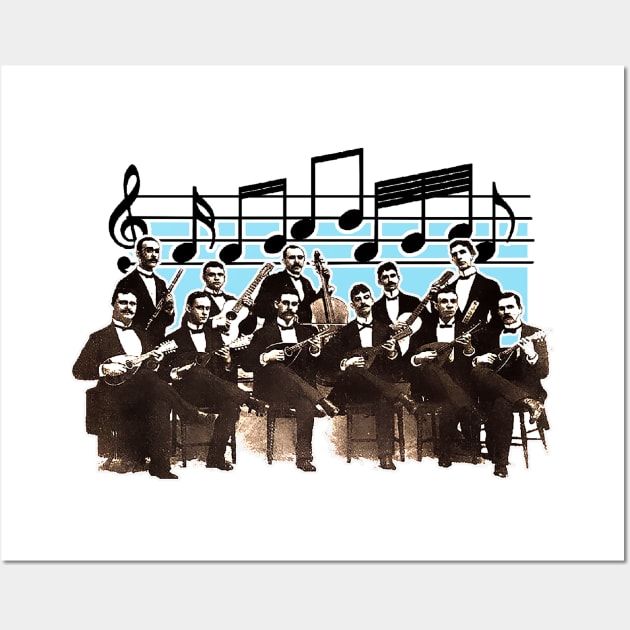 Vintage orchestra musical group with spanish artists Wall Art by Marccelus